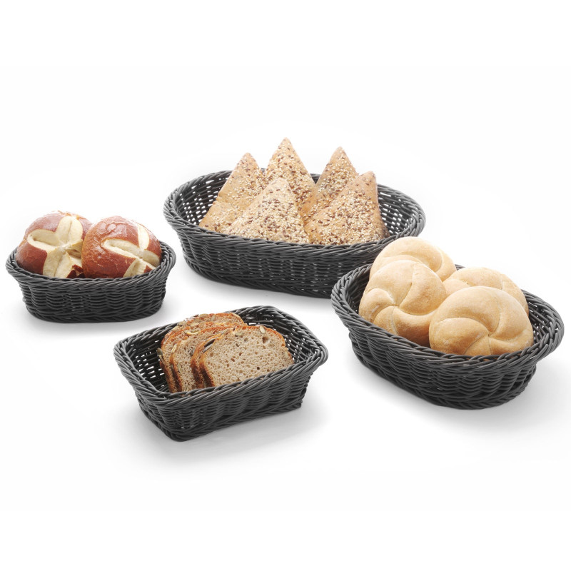 Duonos krepšelis ovalus polipropileno juodas 190x120x60 mm - Hendi 426777