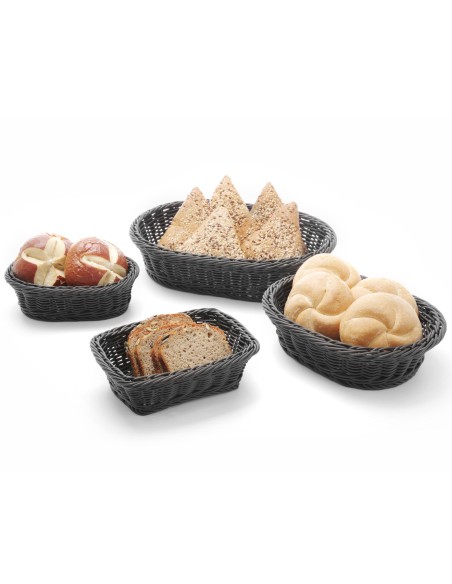 Duonos krepšelis ovalus polipropileno juodas 190x120x60 mm - Hendi 426777