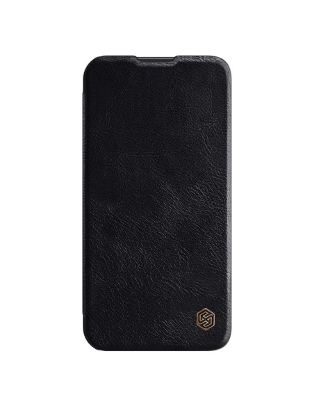 Nillkin Qin Leather Pro Case Dėklas, skirtas Samsung Galaxy S23+ Dangtelis su apverčiama fotoaparato apsauga juoda