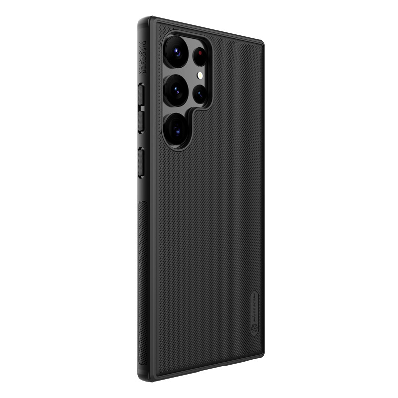 Nillkin Super Frosted Shield Pro magnetinis dėklas, skirtas Samsung Galaxy S23 Ultra su MagSafe šarvuotu dangteliu juodu
