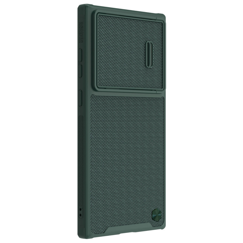 Nillkin Textured S Case Samsung Galaxy S22 Ultra šarvuotas dangtelis su žalios spalvos fotoaparato dangteliu