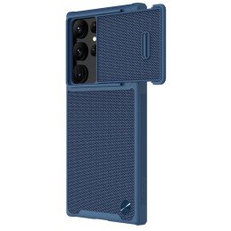 Nillkin Textured S Case Samsung Galaxy S22 Ultra šarvuotas dangtelis su mėlynu fotoaparato dangteliu