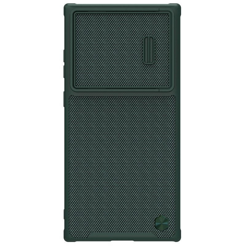 Nillkin Textured S Case Samsung Galaxy S23 Ultra šarvuotas dangtelis su žalios spalvos fotoaparato dangteliu