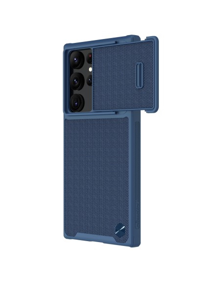 Nillkin Textured S Case Samsung Galaxy S23 Ultra šarvuotas dangtelis su mėlynu fotoaparato dangteliu Nillkin Textured S Case Samsung Galaxy S23 Ultra šarvuotas dangtelis su mėlynu fotoaparato dangteliu