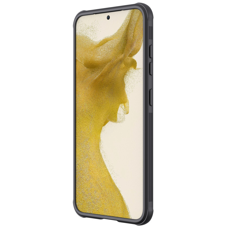 Nillkin CamShield Pro dėklas, Samsung Galaxy S23+ dėklas, dangtelis su fotoaparato dangteliu, juodas