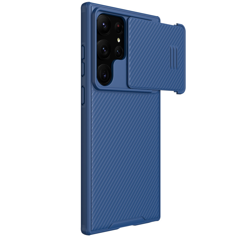 Nillkin CamShield S dėklas Samsung Galaxy S23 Ultra Armored Cover Camera Protector Blue