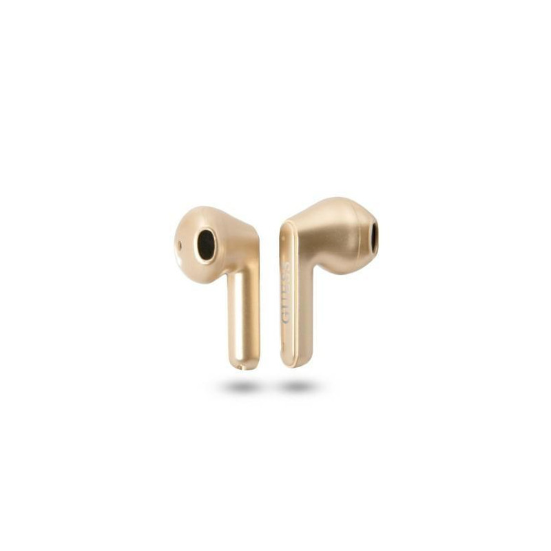 Guess Triangle Logo Bluetooth TWS ausinės + prijungimo stotelė - auksinė