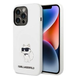 Karl Lagerfeld Silicone Choupette MagSafe dėklas iPhone 14 Pro - baltas