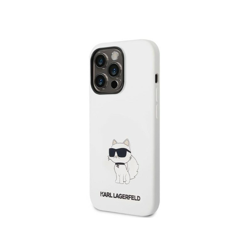 Karl Lagerfeld Silicone Choupette MagSafe dėklas iPhone 14 Pro - baltas