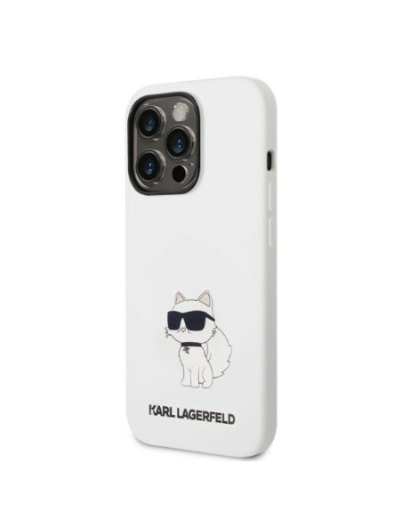 Karl Lagerfeld Silicone Choupette MagSafe dėklas iPhone 14 Pro - baltas Karl Lagerfeld Silicone Choupette MagSafe dėklas iPhone 14 Pro - baltas