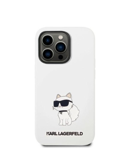 Karl Lagerfeld Silicone Choupette MagSafe dėklas iPhone 14 Pro - baltas Karl Lagerfeld Silicone Choupette MagSafe dėklas iPhone 14 Pro - baltas