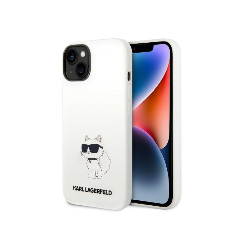 Karl Lagerfeld Silicone Choupette MagSafe dėklas iPhone 14 Plus - baltas Karl Lagerfeld Silicone Choupette MagSafe dėklas iPhone 14 Plus - baltas