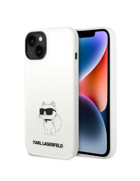 Karl Lagerfeld Silicone Choupette MagSafe dėklas iPhone 14 Plus - baltas Karl Lagerfeld Silicone Choupette MagSafe dėklas iPhone 14 Plus - baltas