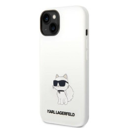 Karl Lagerfeld Silicone Choupette MagSafe dėklas iPhone 14 Plus - baltas