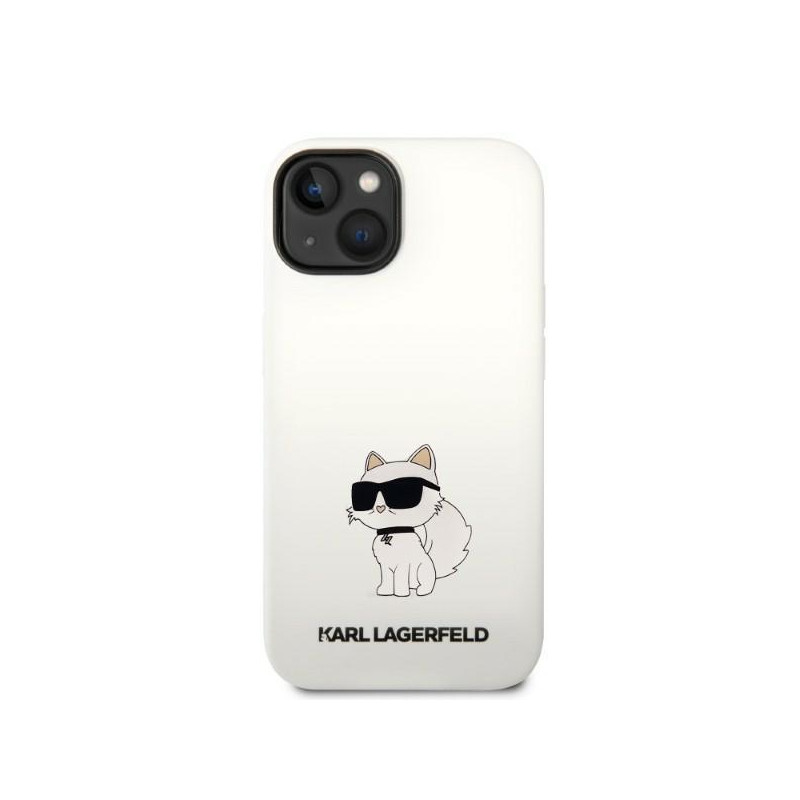 Karl Lagerfeld Silicone Choupette MagSafe dėklas iPhone 14 Plus - baltas