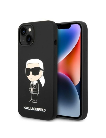 Karl Lagerfeld Silicone Ikonik Magsafe dėklas iPhone 14 - juodas Karl Lagerfeld Silicone Ikonik Magsafe dėklas iPhone 14 - juodas