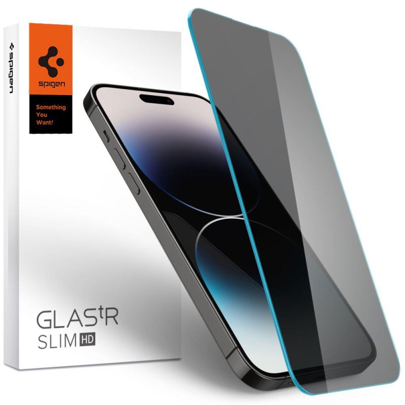 Spigen Glas.tR Slim Privacy grūdintas stiklas, skirtas iPhone 14 Pro Max Spigen Glas.tR Slim Privacy grūdintas stiklas, skirtas iPhone 14 Pro Max