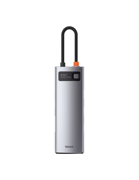 Daugiafunkcis HUB 8in1 USB USB-C PD 100W HDMI SD ir microSD kortelių skaitytuvas 3x USB 3.2 RJ45 Pilka Daugiafunkcis HUB 8in1 USB USB-C PD 100W HDMI SD ir microSD kortelių skaitytuvas 3x USB 3.2 RJ45 Pilka