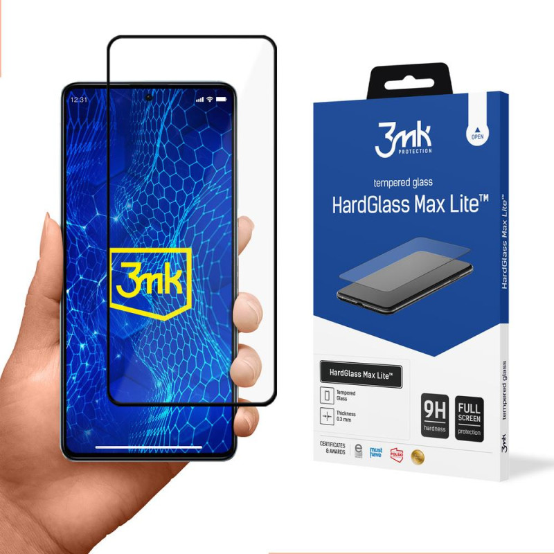 9H 3mk HardGlass Max Lite™ stiklas su Redmi Note 12 Pro