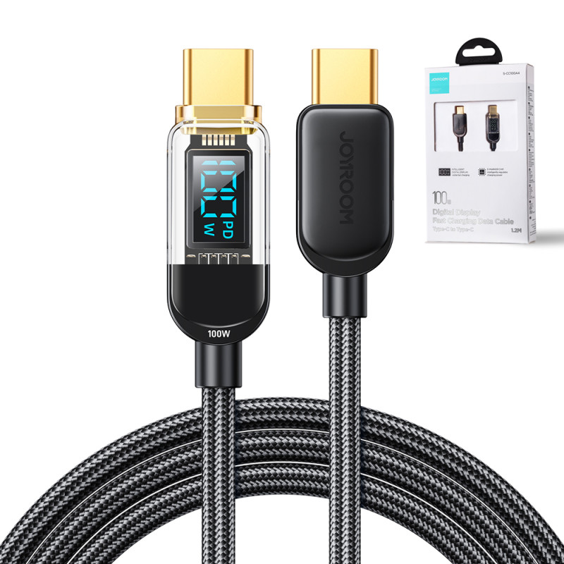 Joyroom S-CC100A4 USB-C – USB-C laidas 100W 480Mb/ s 1,2m – juodas