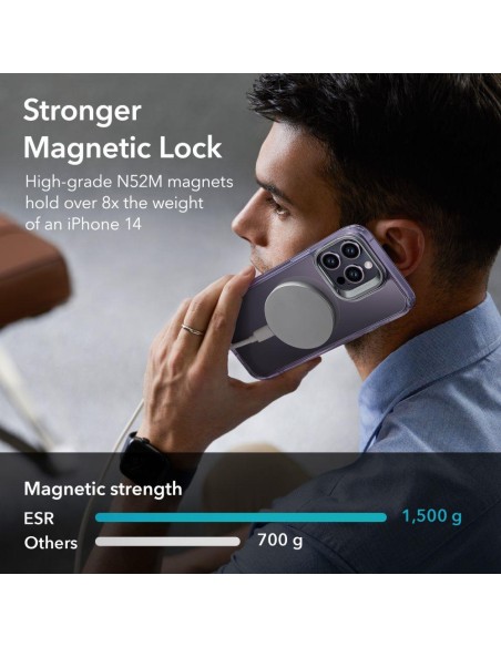 ESR Classic Kickstand Halolock MagSafe dėklas skirtas iPhone 14 Pro - skaidri violetinė ESR Classic Kickstand Halolock MagSafe dėklas skirtas iPhone 14 Pro - skaidri violetinė