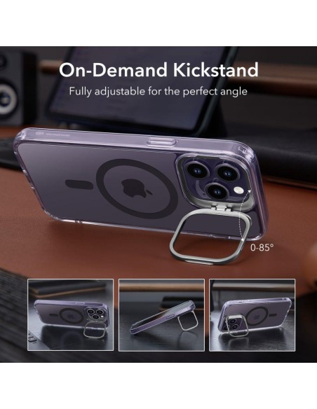 ESR Classic Kickstand Halolock MagSafe dėklas skirtas iPhone 14 Pro - skaidri violetinė ESR Classic Kickstand Halolock MagSafe dėklas skirtas iPhone 14 Pro - skaidri violetinė