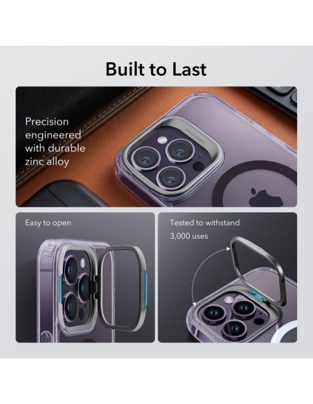 ESR Classic Kickstand Halolock MagSafe dėklas skirtas iPhone 14 Pro - skaidri violetinė ESR Classic Kickstand Halolock MagSafe dėklas skirtas iPhone 14 Pro - skaidri violetinė