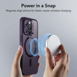 ESR Classic Hybrid Halolock MagSafe dėklas skirtas iPhone 14 Pro - skaidri violetinė