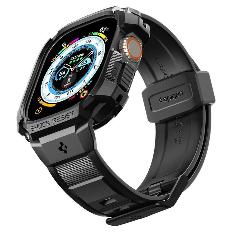 Spigen Rugged Armor Pro dėklas su dirželiu Apple Watch Ultra (49 mm) - juodas