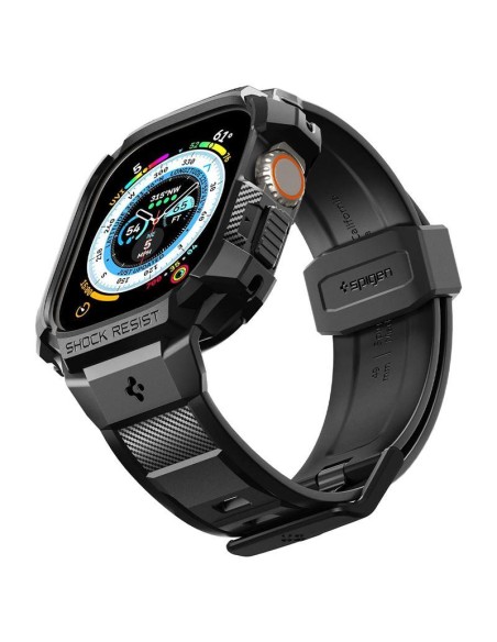 Spigen Rugged Armor Pro dėklas su dirželiu Apple Watch Ultra (49 mm) - juodas Spigen Rugged Armor Pro dėklas su dirželiu Apple Watch Ultra (49 mm) - juodas