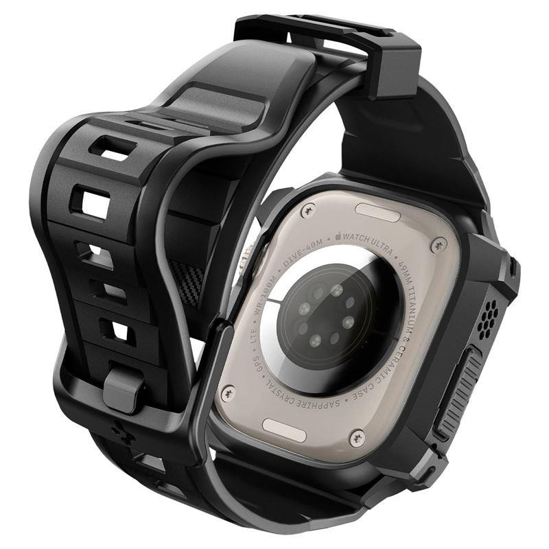 Spigen Rugged Armor Pro dėklas su dirželiu Apple Watch Ultra (49 mm) - juodas