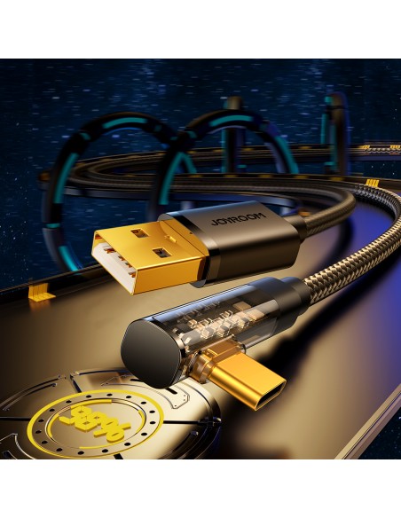 Joyroom kampinis USB C laidas – USB greitam įkrovimui ir duomenų perdavimui 3A 1,2 m juodas (S-UC027A6) Joyroom kampinis USB C laidas – USB greitam įkrovimui ir duomenų perdavimui 3A 1,2 m juodas (S-UC027A6)