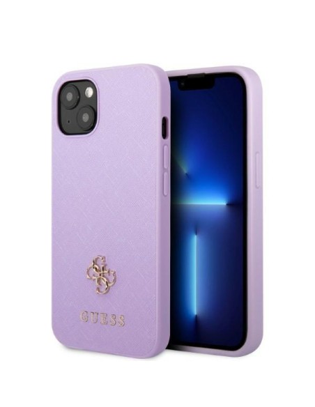 Guess Saffiano 4G Small Metal Logo dėklas iPhone 13 mini - violetinė Guess Saffiano 4G Small Metal Logo dėklas iPhone 13 mini - violetinė