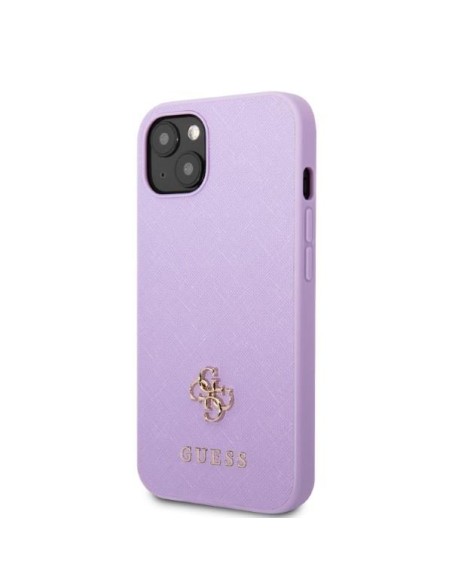 Guess Saffiano 4G Small Metal Logo dėklas iPhone 13 mini - violetinė Guess Saffiano 4G Small Metal Logo dėklas iPhone 13 mini - violetinė