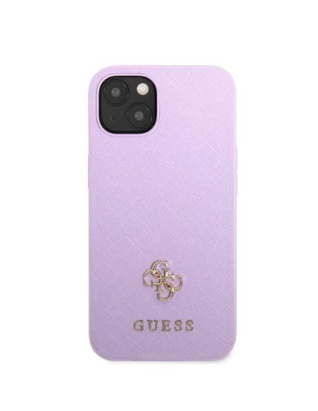 Guess Saffiano 4G Small Metal Logo dėklas iPhone 13 mini - violetinė Guess Saffiano 4G Small Metal Logo dėklas iPhone 13 mini - violetinė