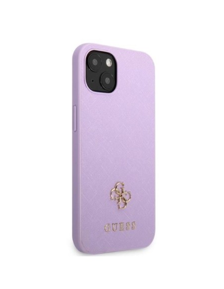 Guess Saffiano 4G Small Metal Logo dėklas iPhone 13 mini - violetinė Guess Saffiano 4G Small Metal Logo dėklas iPhone 13 mini - violetinė