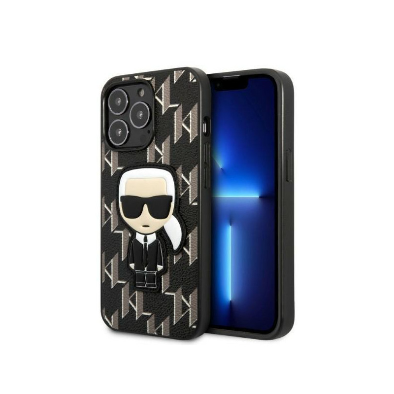 Karl Lagerfeld Monogram Ikonik Patch dėklas, skirtas iPhone 13 Pro / iPhone 13 - juodas