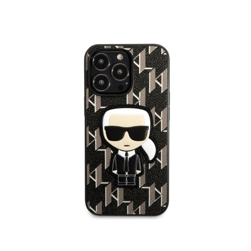 Karl Lagerfeld Monogram Ikonik Patch dėklas, skirtas iPhone 13 Pro / iPhone 13 - juodas