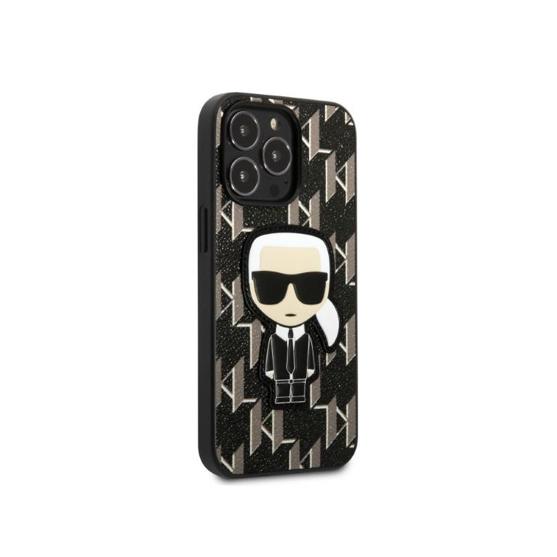 Karl Lagerfeld Monogram Ikonik Patch dėklas, skirtas iPhone 13 Pro / iPhone 13 - juodas