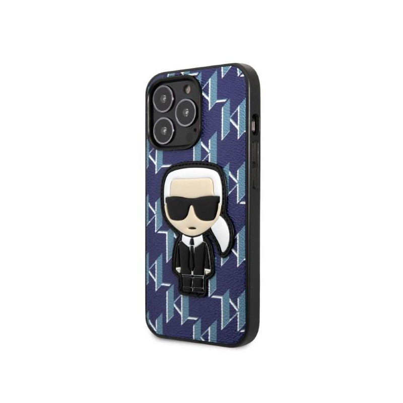 Karl Lagerfeld Monogram Ikonik Patch dėklas, skirtas iPhone 13 Pro / iPhone 13 - mėlynas