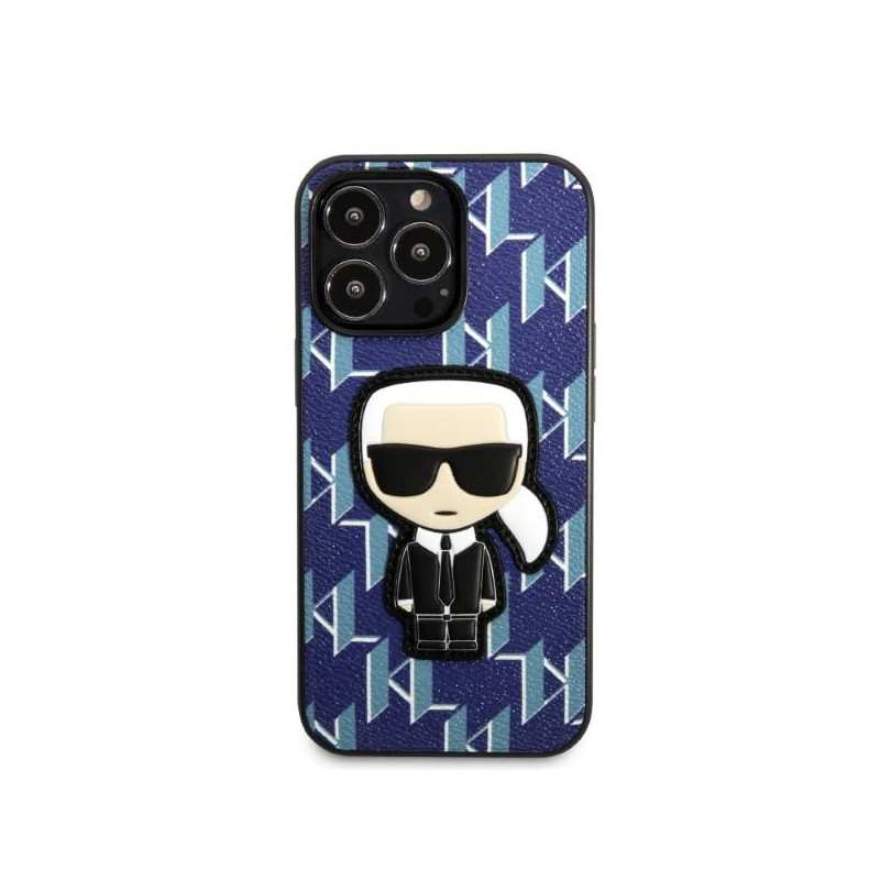 Karl Lagerfeld Monogram Ikonik Patch dėklas, skirtas iPhone 13 Pro / iPhone 13 - mėlynas