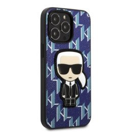 Karl Lagerfeld Monogram Ikonik Patch dėklas, skirtas iPhone 13 Pro / iPhone 13 - mėlynas