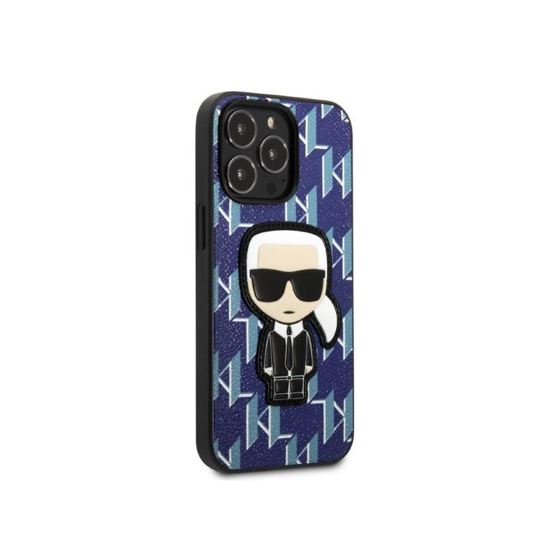 Karl Lagerfeld Monogram Ikonik Patch dėklas, skirtas iPhone 13 Pro / iPhone 13 - mėlynas
