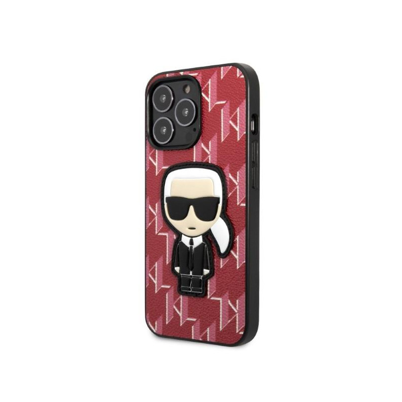 Karl Lagerfeld Monogram Ikonik Patch dėklas, skirtas iPhone 13 Pro / iPhone 13 - raudonas