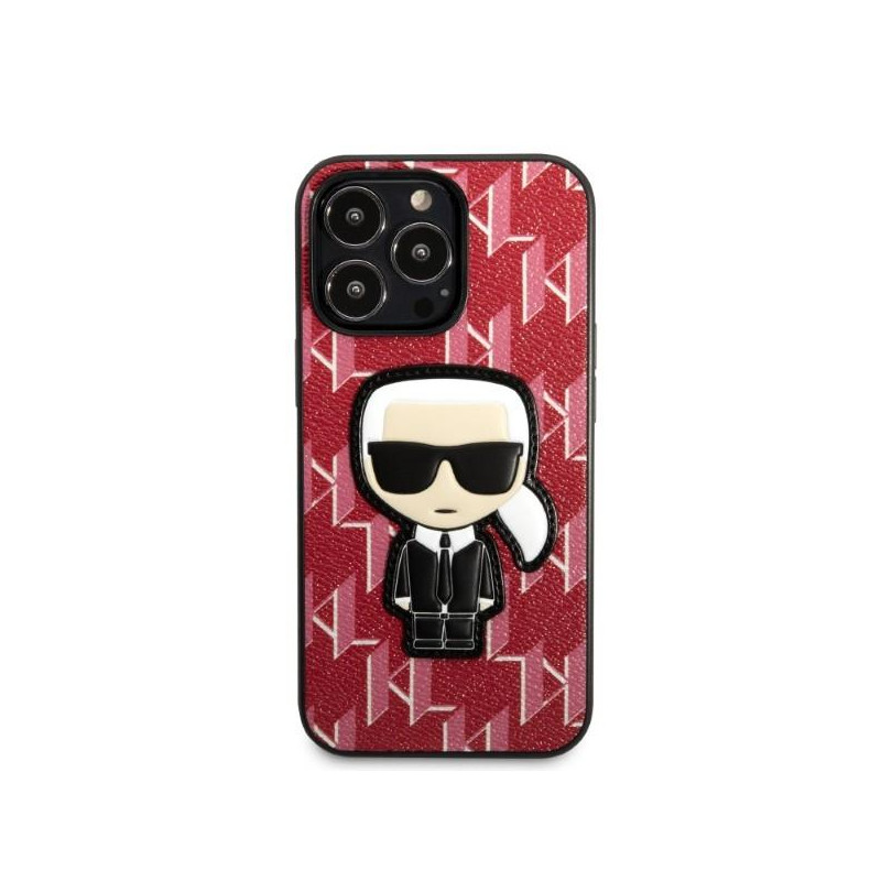 Karl Lagerfeld Monogram Ikonik Patch dėklas, skirtas iPhone 13 Pro / iPhone 13 - raudonas