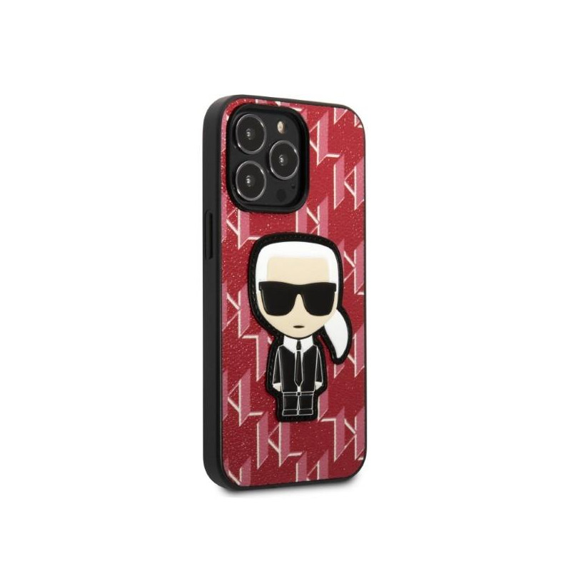 Karl Lagerfeld Monogram Ikonik Patch dėklas, skirtas iPhone 13 Pro / iPhone 13 - raudonas