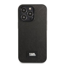Karl Lagerfeld Saffiano Plaque dėklas iPhone 13 Pro / iPhone 13 - juodas