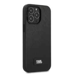 Karl Lagerfeld Saffiano Plaque dėklas iPhone 13 Pro / iPhone 13 - juodas