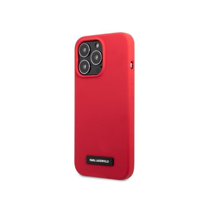 Karl Lagerfeld Silicone Plaque dėklas, skirtas iPhone 13 Pro / iPhone 13 - raudonas