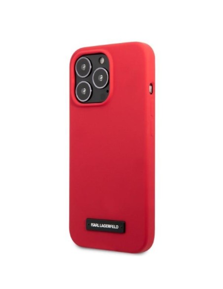 Karl Lagerfeld Silicone Plaque dėklas, skirtas iPhone 13 Pro / iPhone 13 - raudonas Karl Lagerfeld Silicone Plaque dėklas, skirtas iPhone 13 Pro / iPhone 13 - raudonas